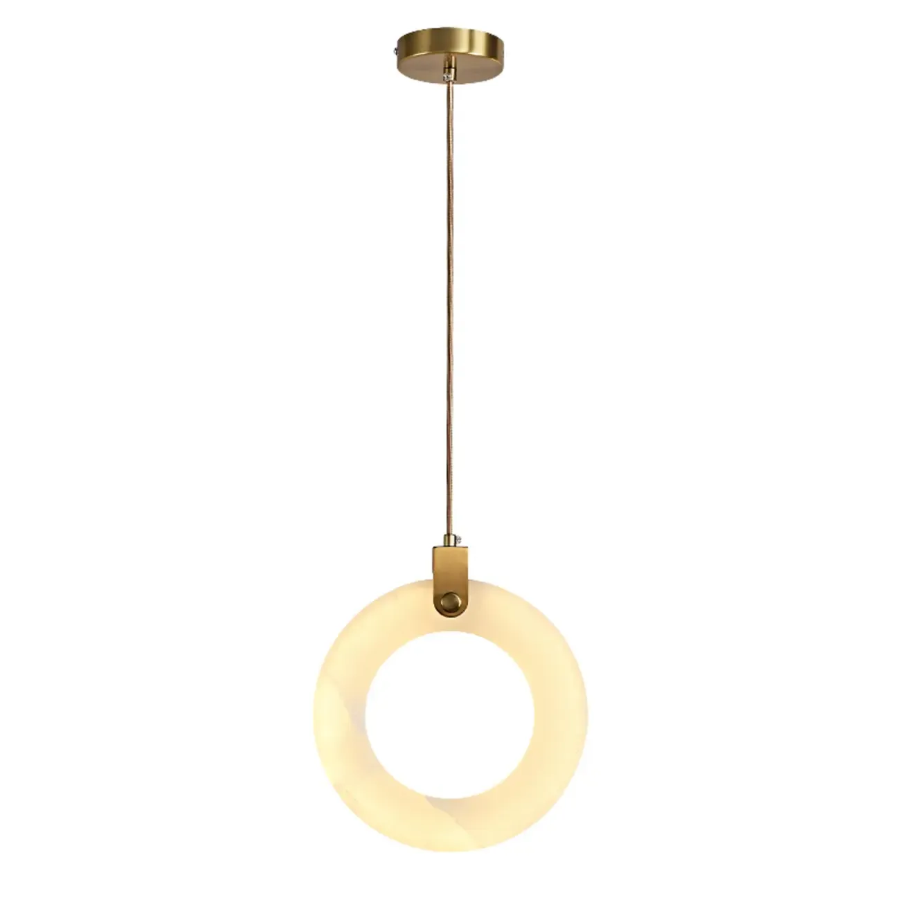 Adjustable Gold Metal Circle Hanging Pendant Light