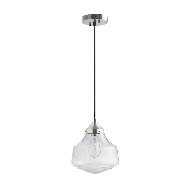 Madison Park Signature Elm Bell-Shaped Glass Pendant