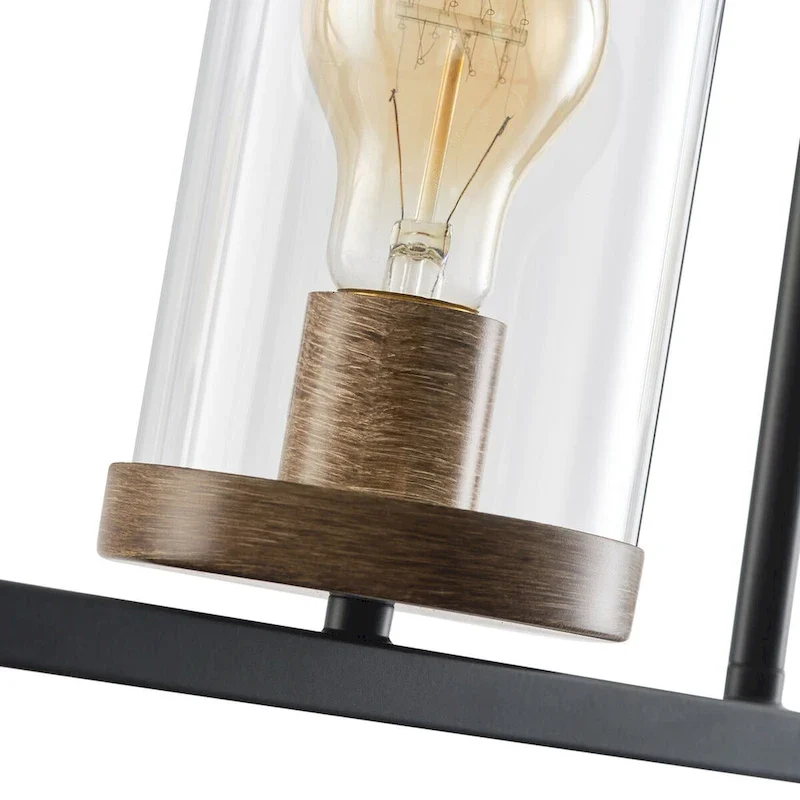 5-Lights Arch Dimmable Glass Adjustable Chandelier Kitchen Island Lights - 52.7 D6.7 W80.6 H (Adjustable)