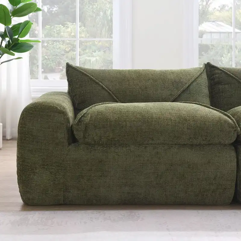 116  Fully Compressed Sofa with High Density Foam,Particle Chenille