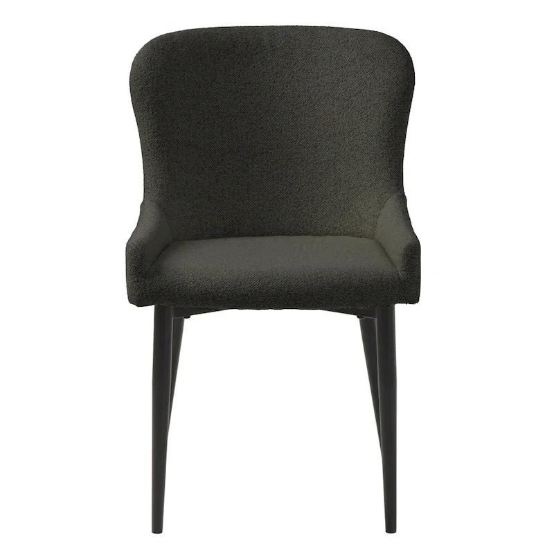Rye Studio Boucle Dining Chairs with Black Steel Legs, Set of 2