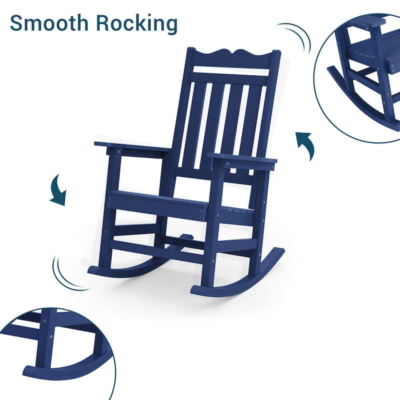 BONOSUKI Patio Adirondack Rocking Chair,Fire Pit Chair Weather Resistant