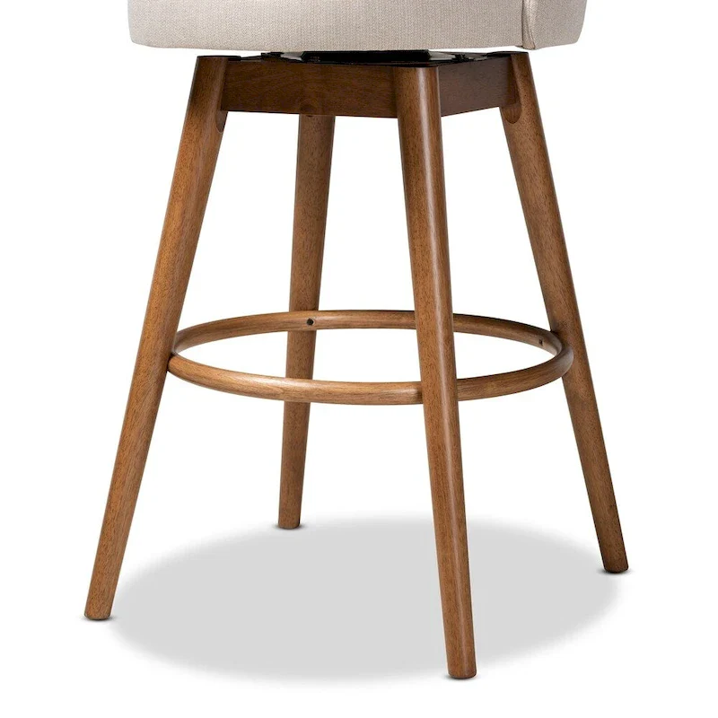 Mid-Century Modern Swivel 2-Piece Bar Stool Set