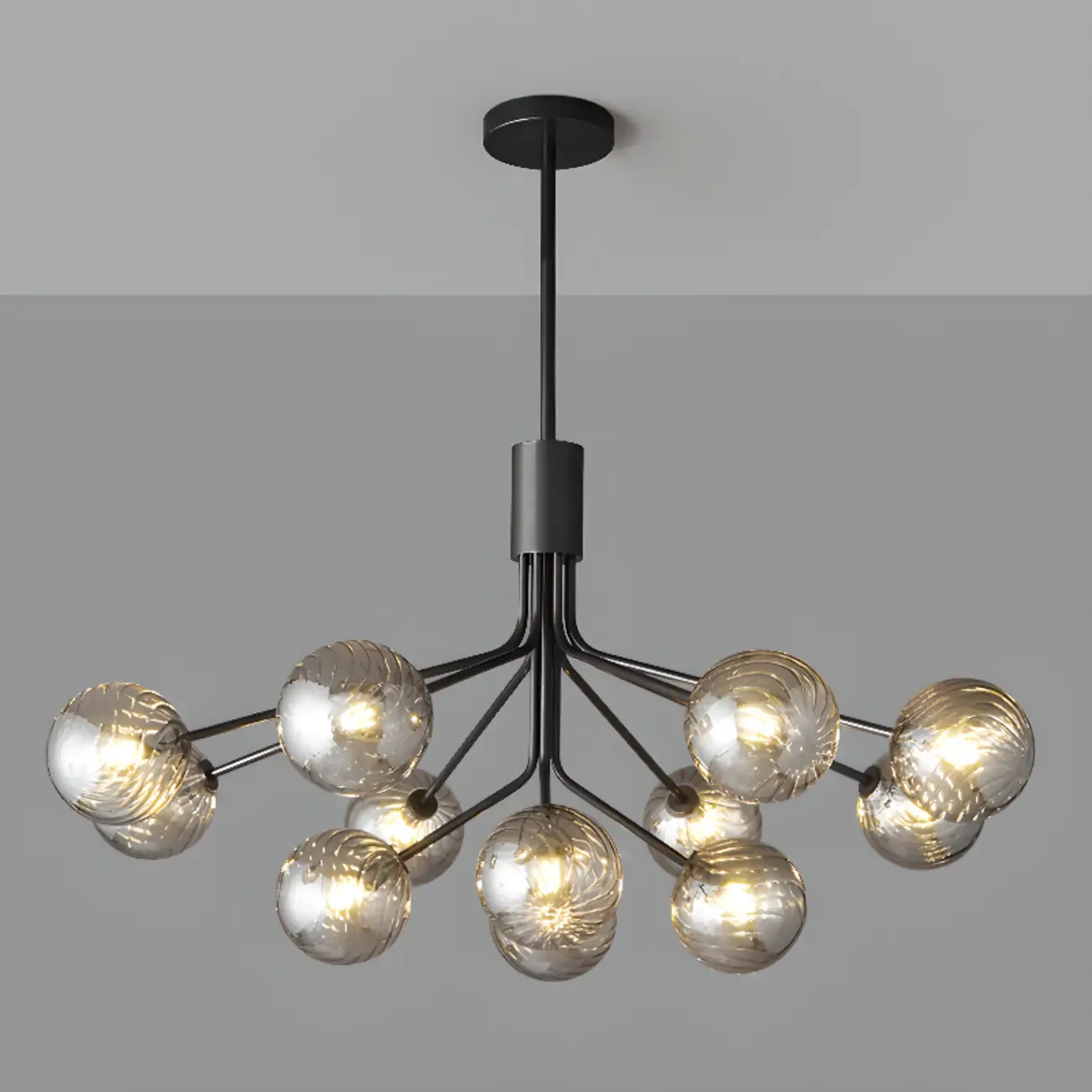 2-Tier Modern Globe Chandelier Adjustable Hanging Length