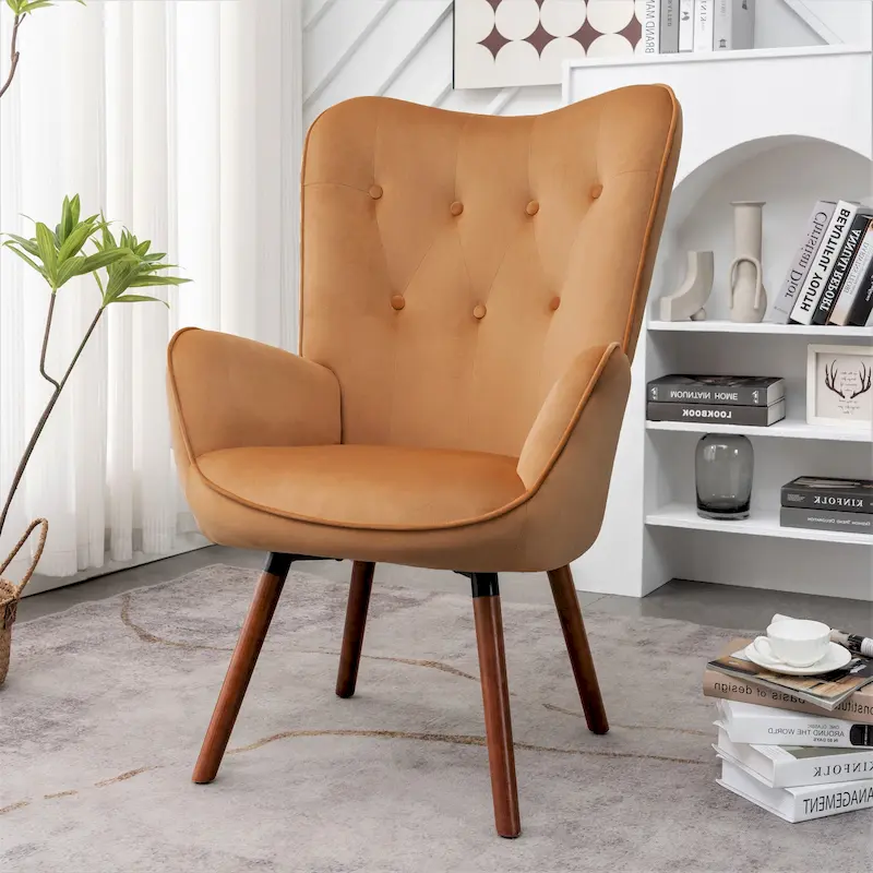 Kreedence 26.38 W Microfiber Flared Arm Accent Chair