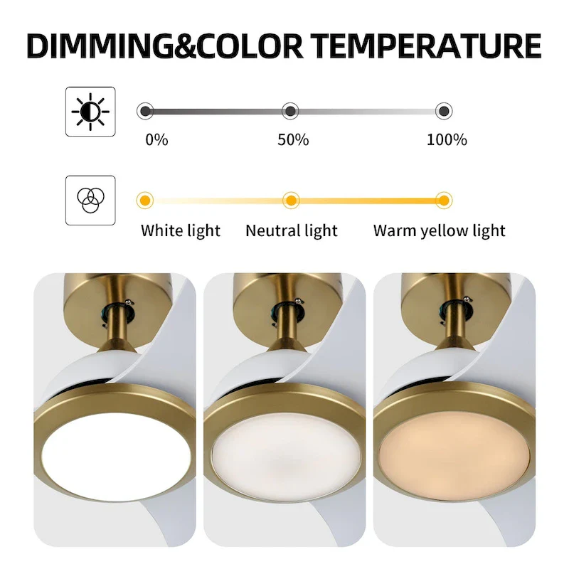 OVIOS Elegant 52-inch 2-in-1 Ceiling Fan Light with Remote Control