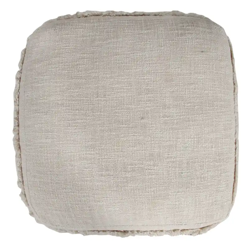 Sevita Solid Textured Stripe Pouf Ottoman