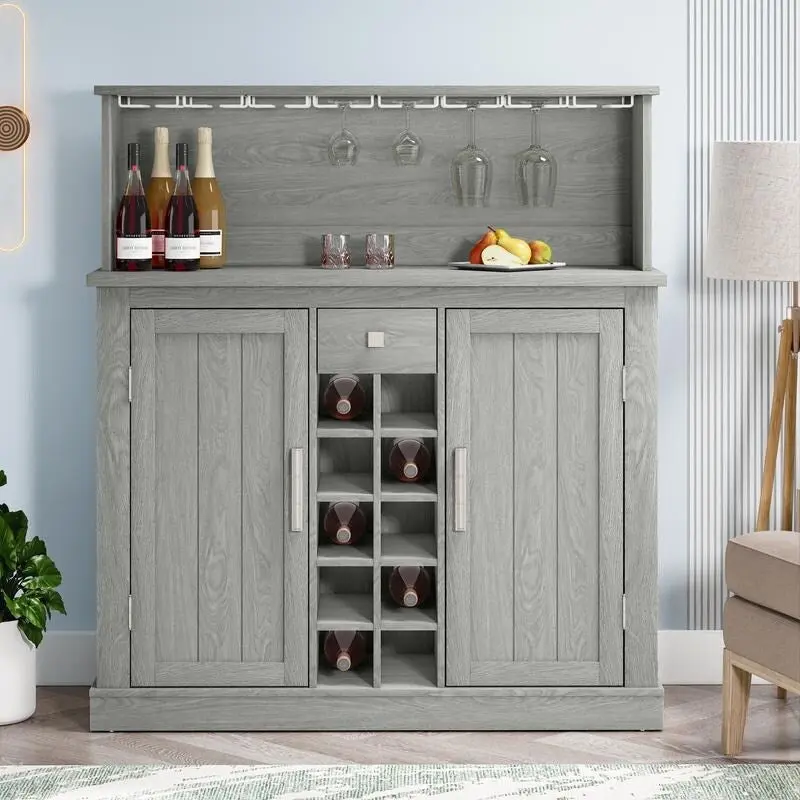 47 in. Farm Style Wood Buffet Bar Cabinet