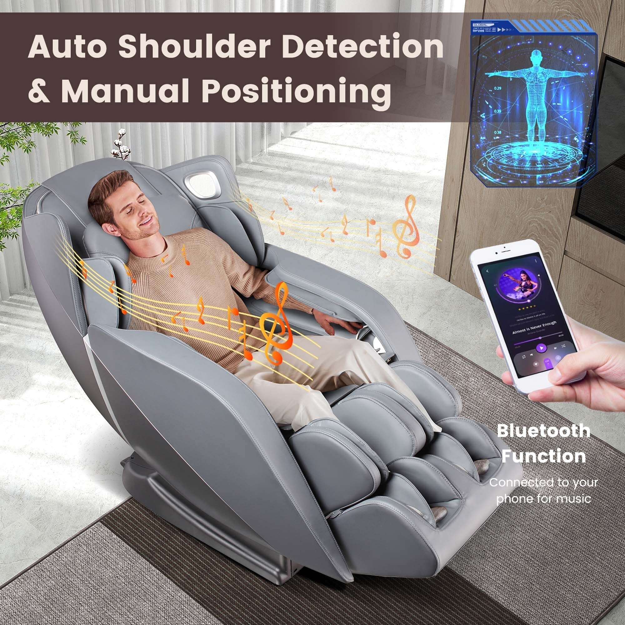 Costway Full Body Massage Chair with Voice Control Heat Foot Roller