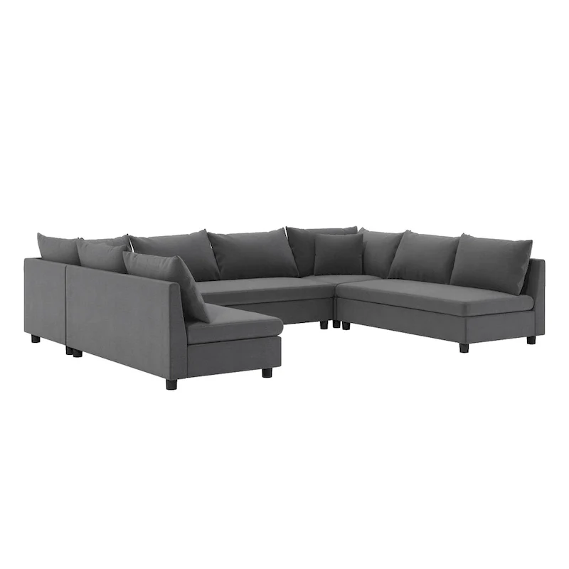 Modular Sectional Sofa, Reversible U Shaped Chenille Couch Set