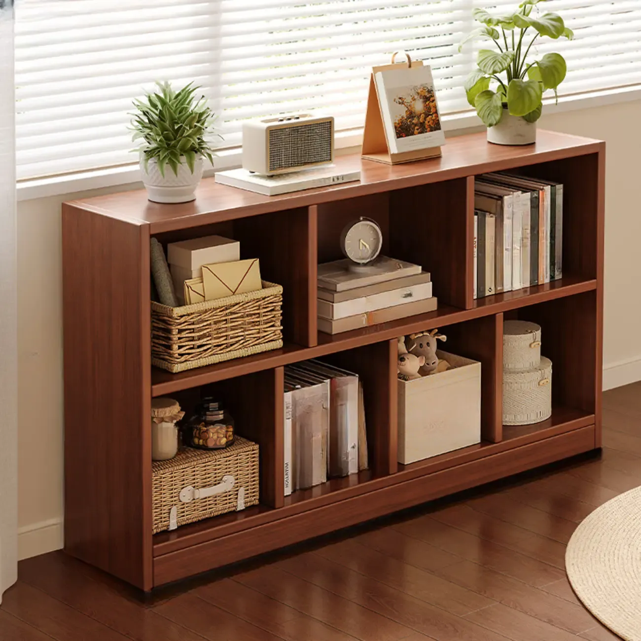 Modern Wooden Compact Bookcase Home Office Shelves