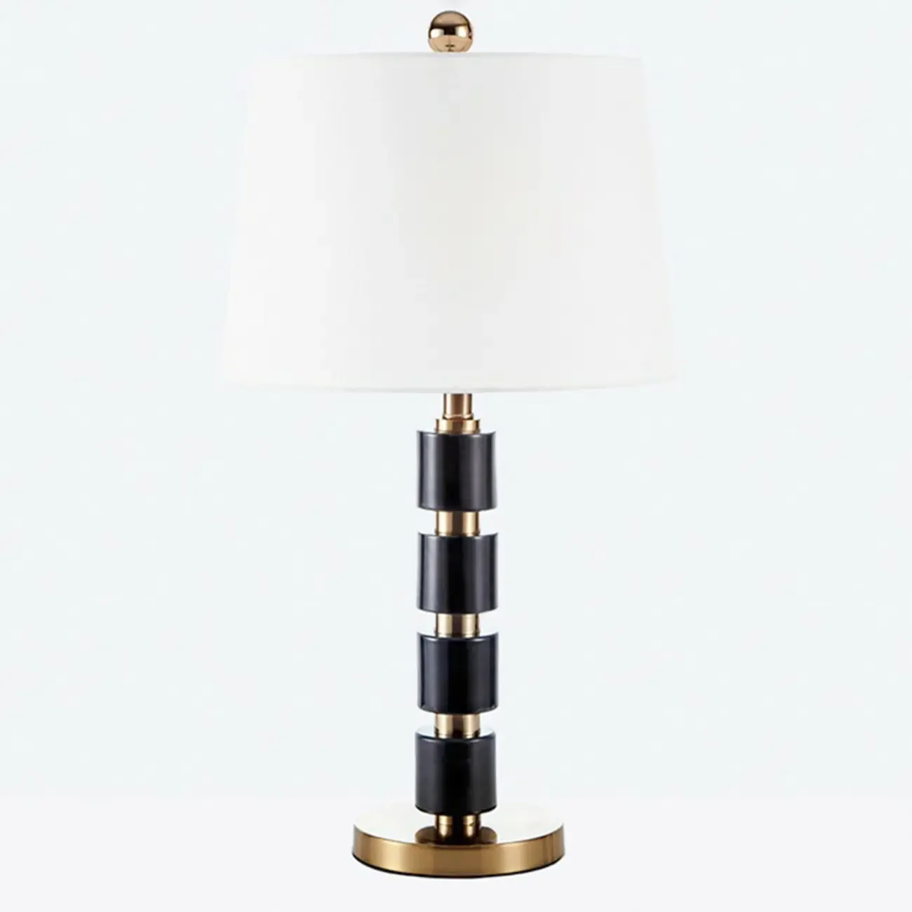 Elegant White Noble Stone Fabric Task Table Lamp
