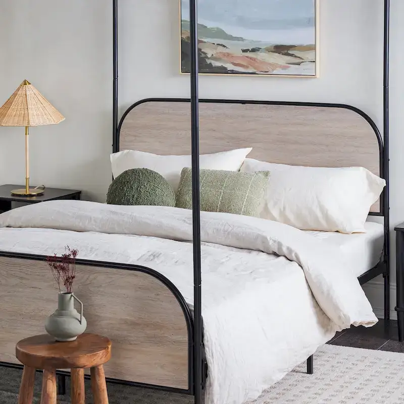 Middlebrook Designs Modern Curved Metal Queen Canopy Bed