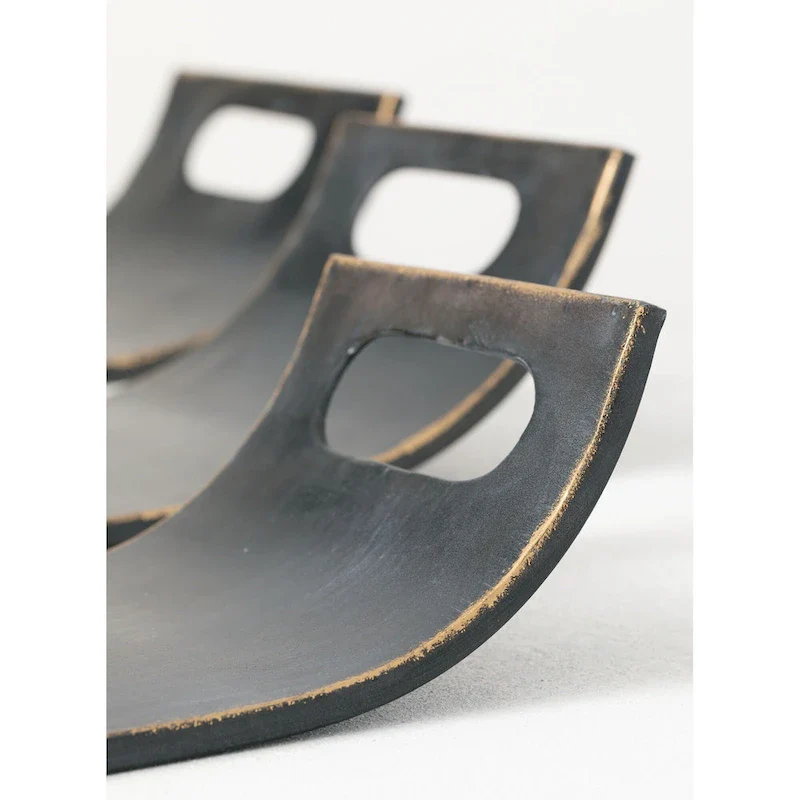 Sullivans Set Of 3 Metal Tray Containers 5 H, 4.5 H & 4 H Black