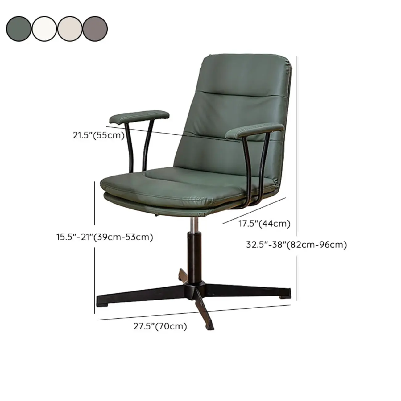 Elegant White Leather Ergonomic Swivel Office Chair