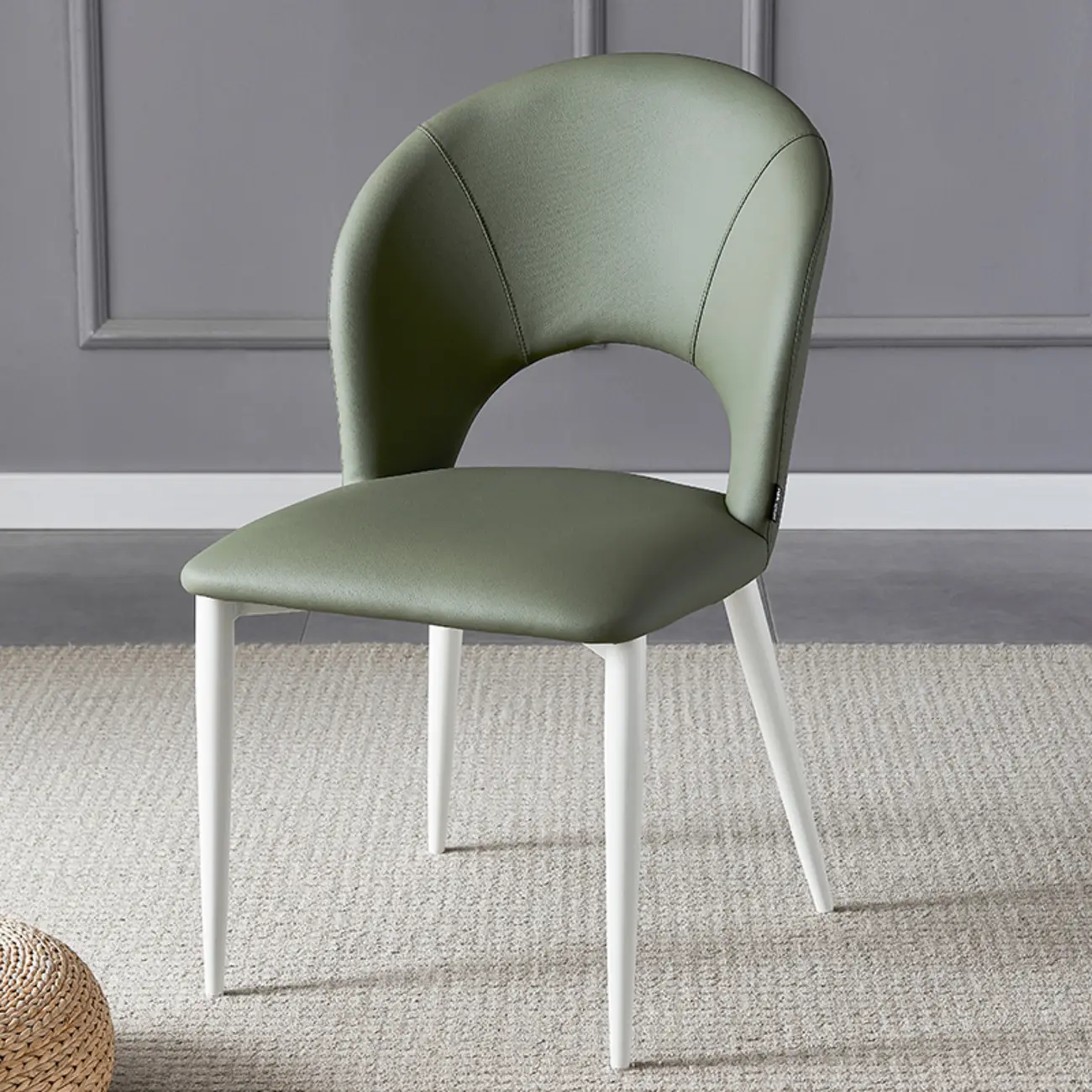 Mid Century Modern Dining Room Chairs Curved Back Faux Leather