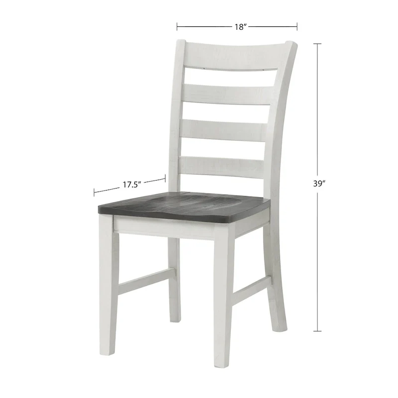 Monterey Solid Wood Dining Chair (Set of 2), White Stain and Grey by Martin Svensson Home