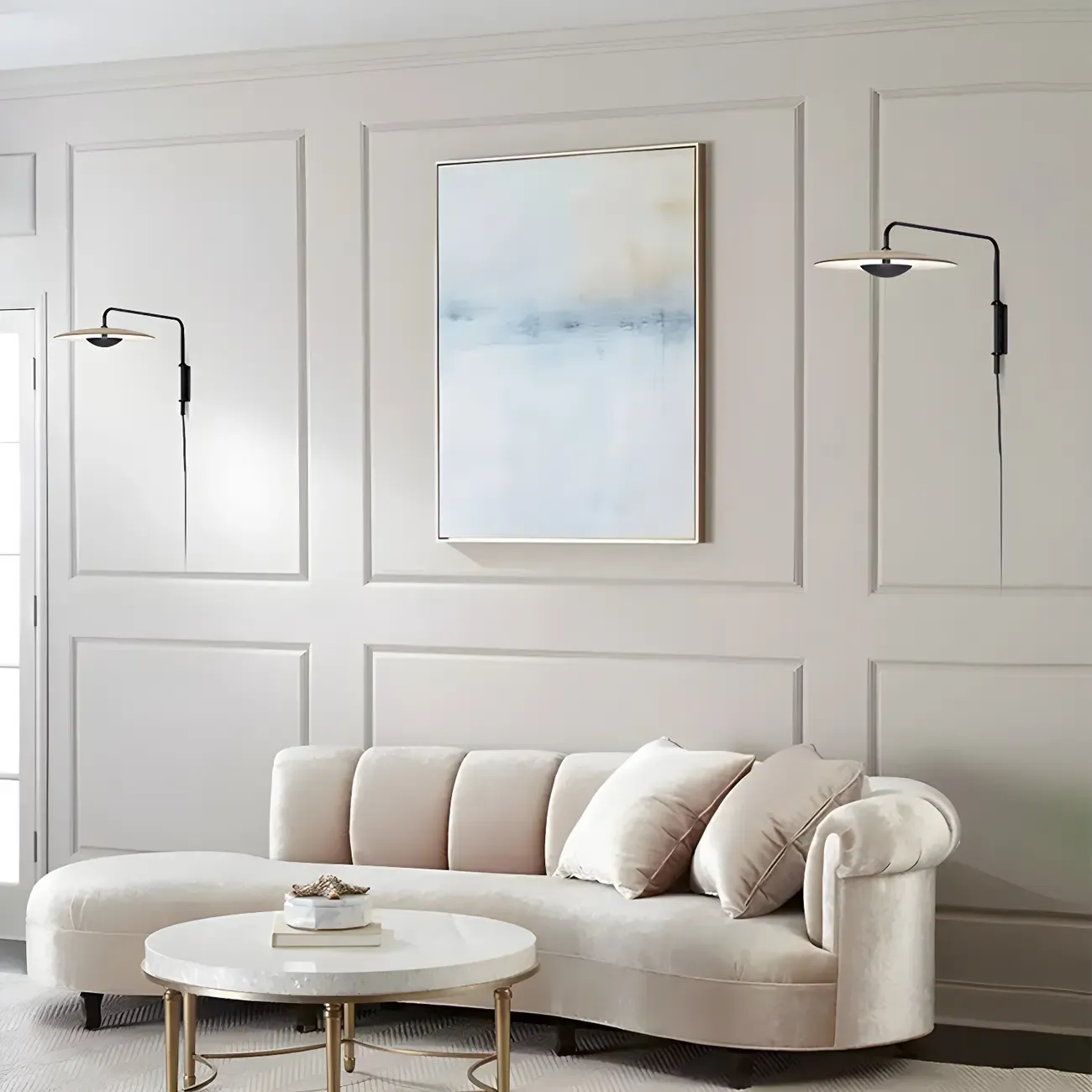 Modern Black Metal Adjustable Swing Arm Wall Light