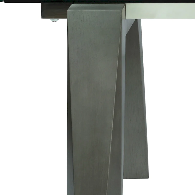 Somette Modern Dining Set with Extendable Glass Table & 2-Tone Chairs