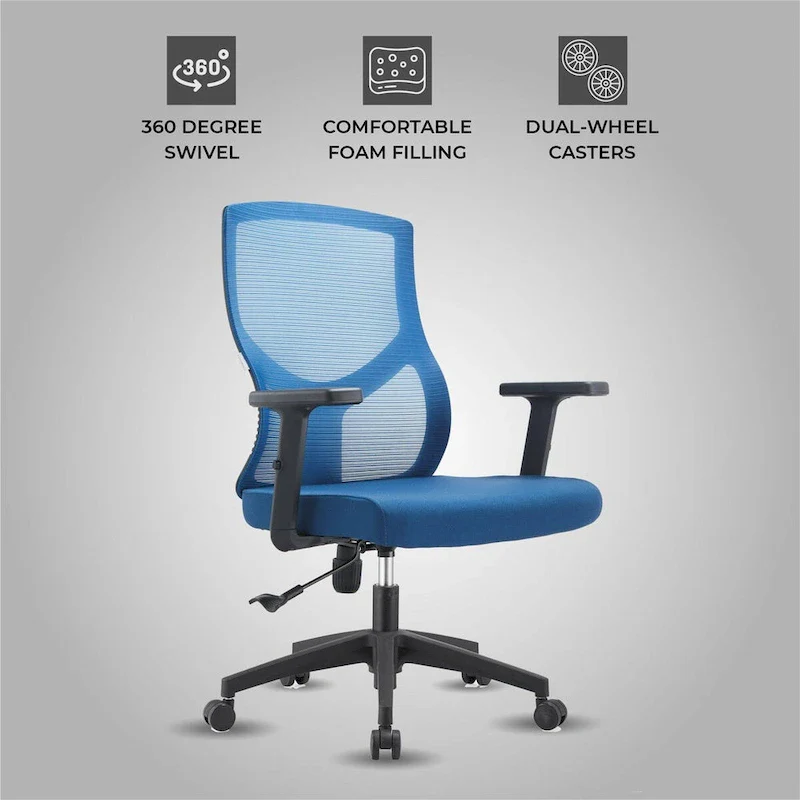 Glen Mid-Back Office Chair with Adjustable Height, Swivel and Tilt by LeisureMod