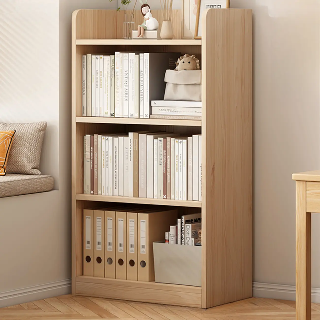 Natural Pine Vertical 6-Tier Barrister Closed Back Bookcase