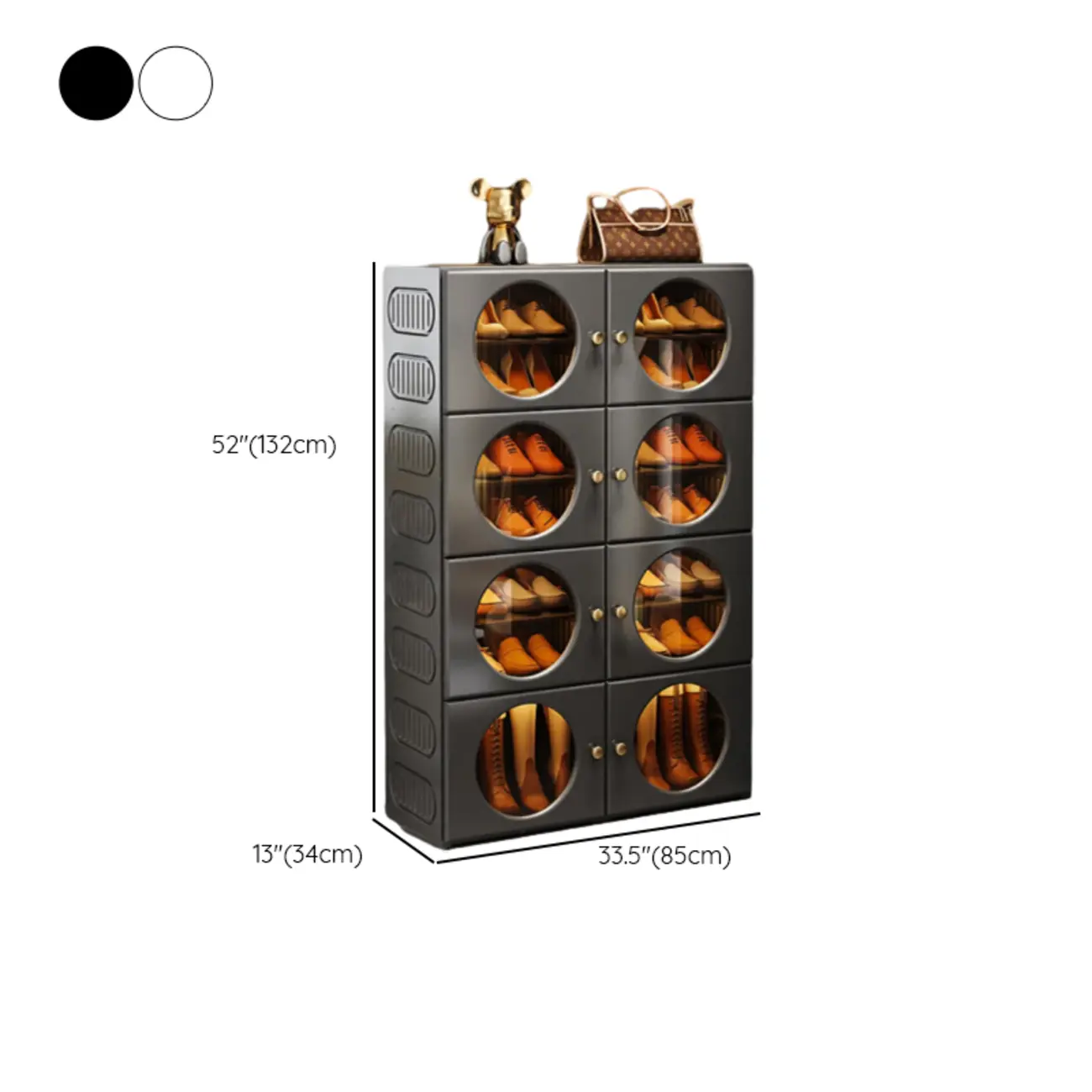 Space-efficient Modern Foldable White Plastic Shoe Cabinet