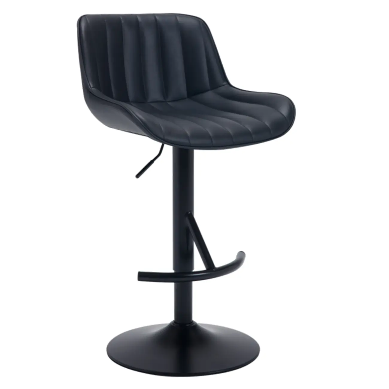 Industrial Modern Adjustable Pedestal Swivel Leather Bar Stools