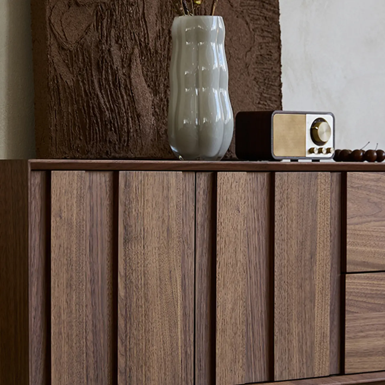 79 Living Room 2-Ter Brown Solid Wood TV Stand with Drawers