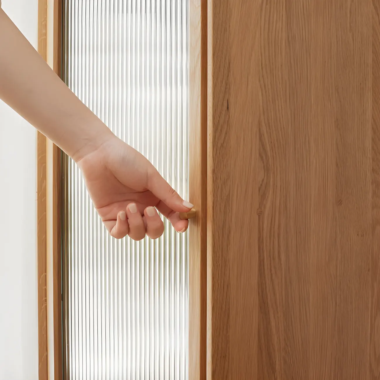 Natural Wood Standard Display Cabinet with Adjustable Shelves