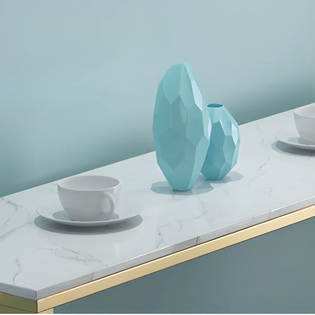 Glam White Marble Top Bar Tables