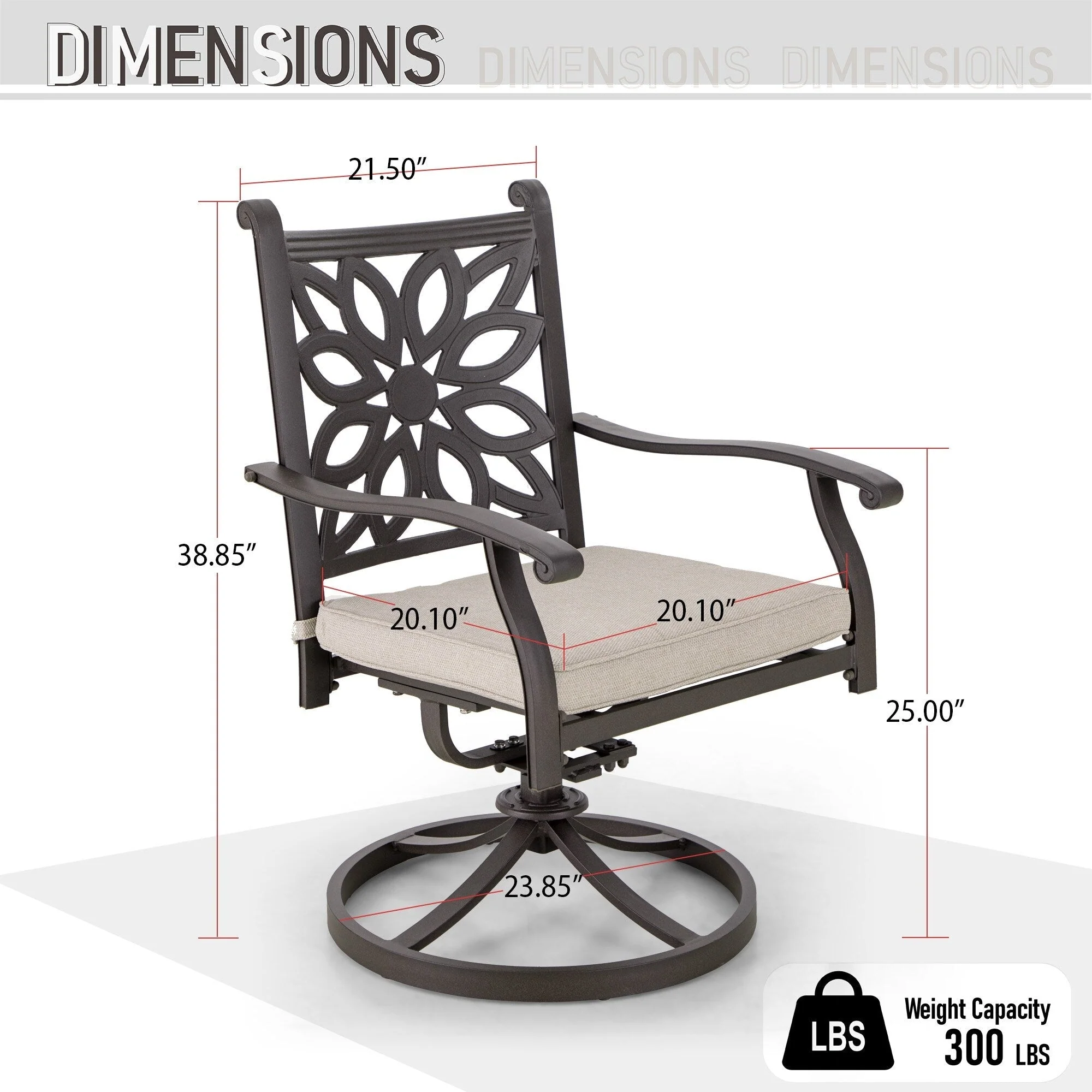 MAISON ARTS 7-Piece Cast Aluminum Patio Dining Set with Expandable Rectangular Table & 6 Cast Aluminum Chairs