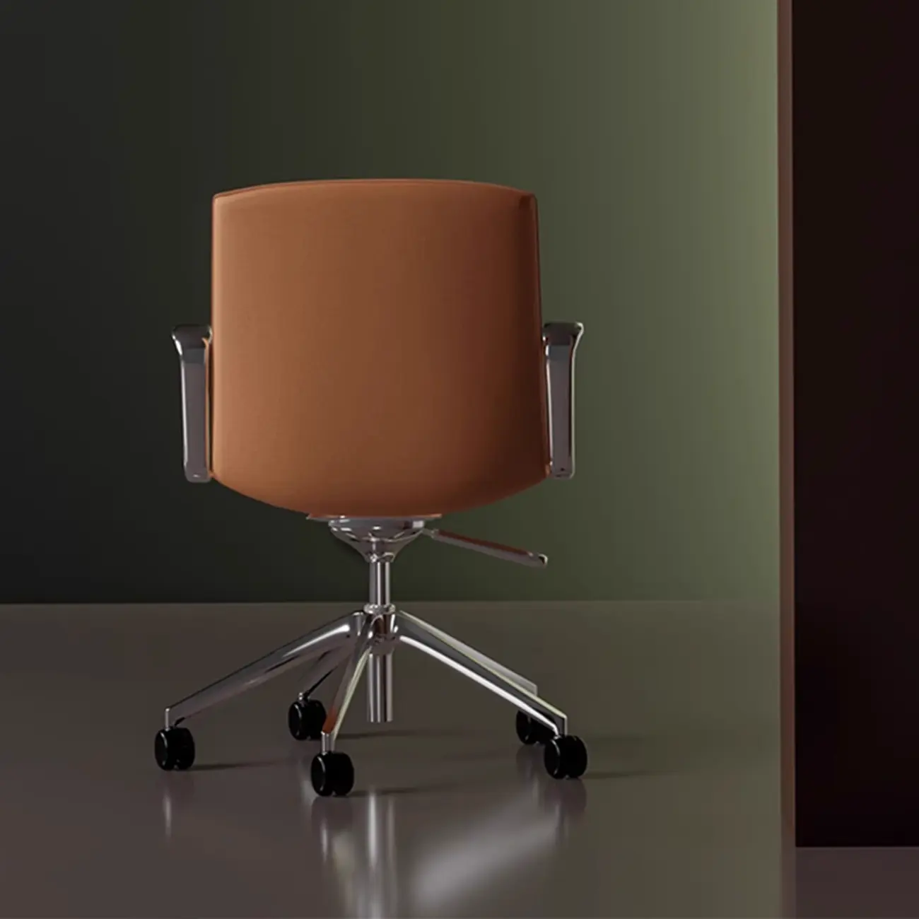 Modern Leather Adjustable Swivel Armrests Office Chair