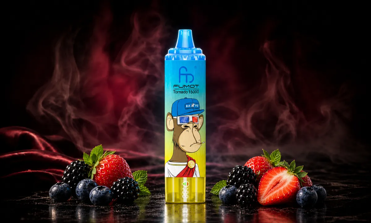 FUMOT Tornado 15000 Mr Blue – E-Zigarette in einer atmosphärischen Produktszene