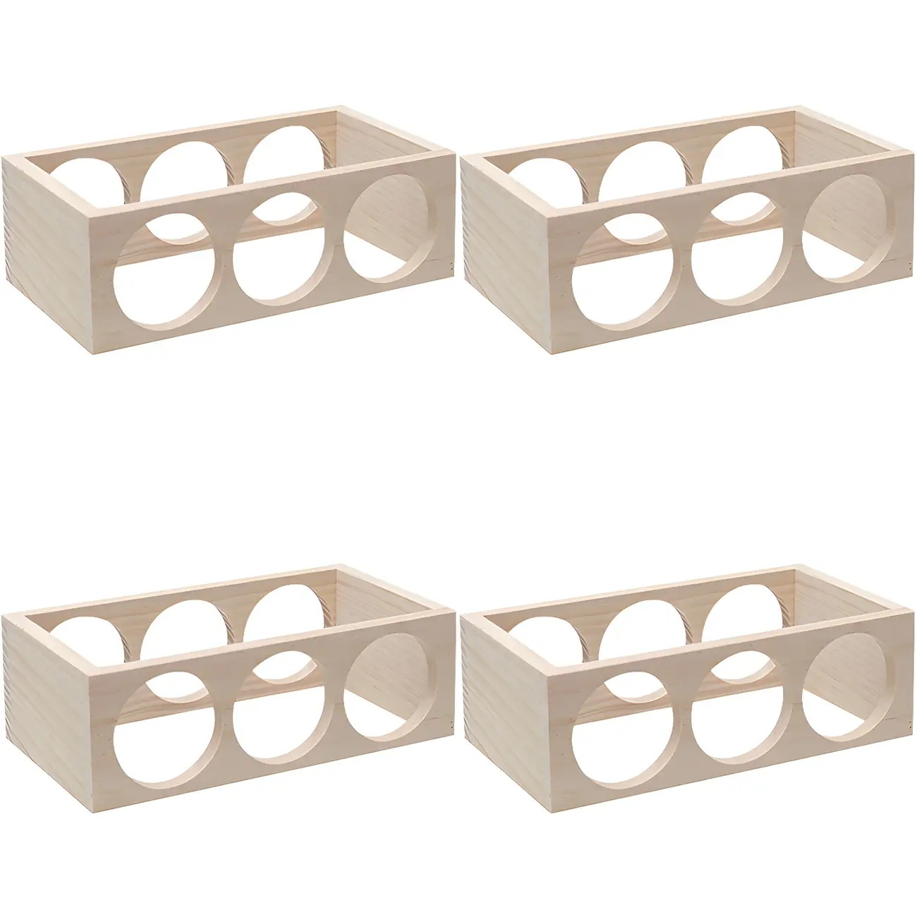 Natural Wooden Stackable Wine Rack Tabletop Wine Holder