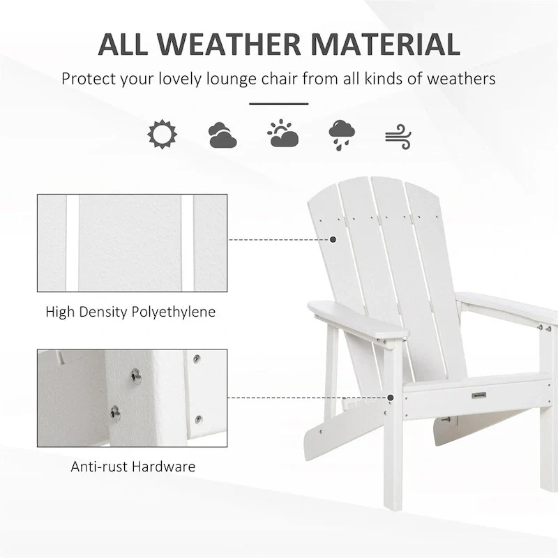 Adirondack Chair,Faux Wood Patio&Fire Pit Chair,Weather Resistant HDPE