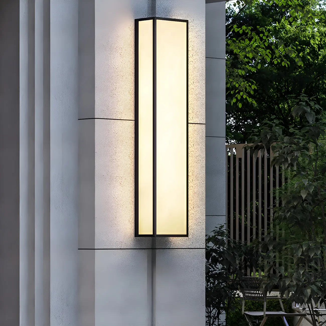 Modern Metal Black Rectangle Wall Light for Outdoor