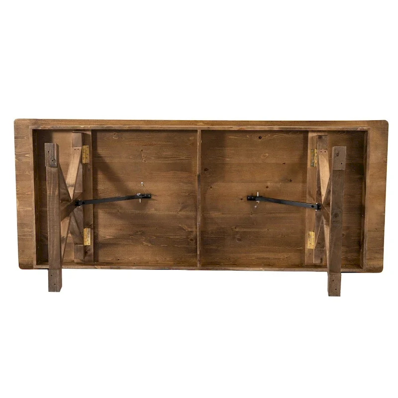 7' x 40 Rectangular Antique Rustic Solid Pine Folding Dining Table