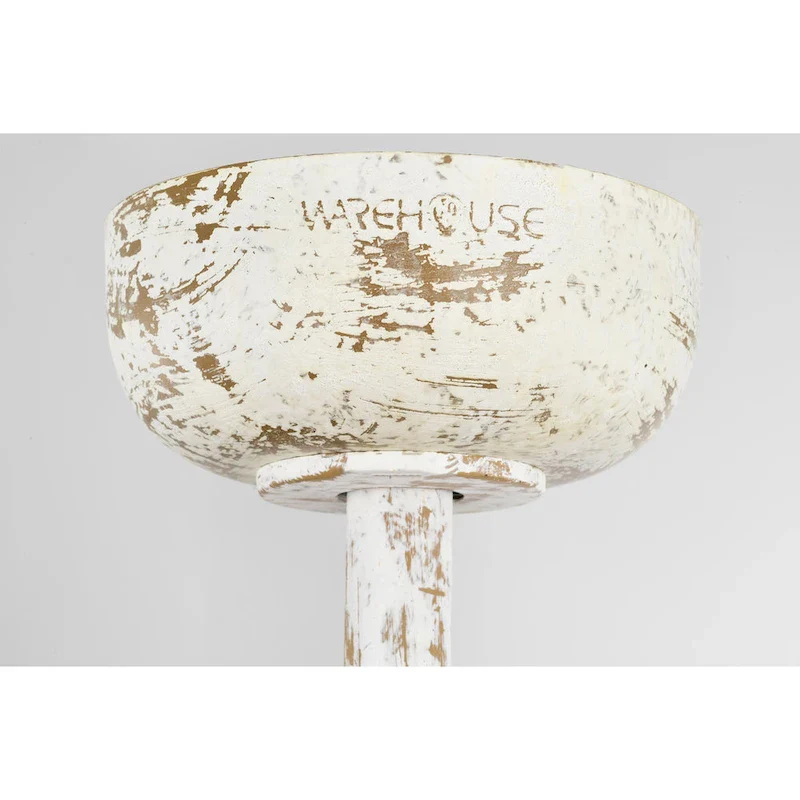 Kolleen 24-inch Weathered White and Imitation Wood 6 Lights 3 Blades Lighted Ceiling Fan with Remote