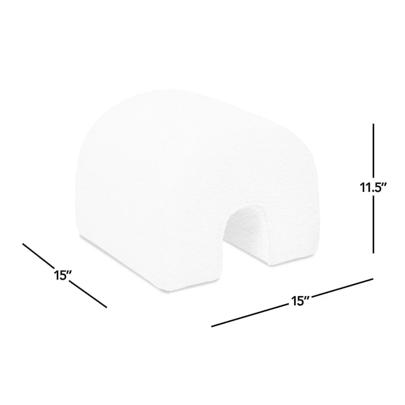 Bridge 16 Boucle Faux Sherpa Upholstered Arched Footstool Ottoman