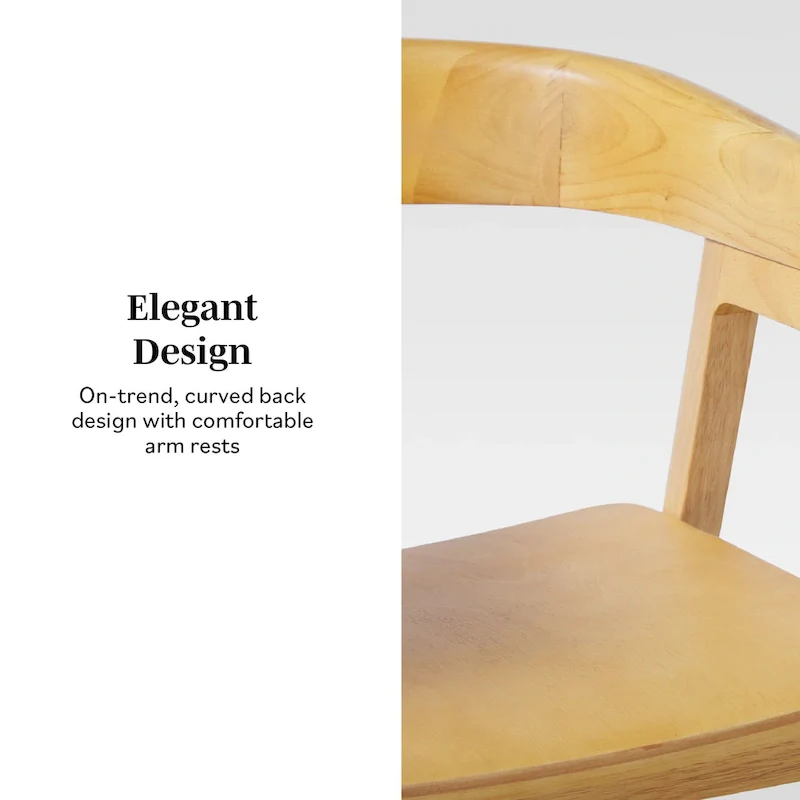 Middlebrook Modern Solid Wood Rounded Back Dining Chair (Set of 2)