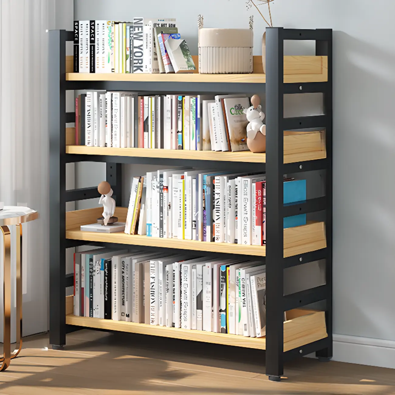 Modish Multi-Layer Open Back Wooden Tall Bookshelves