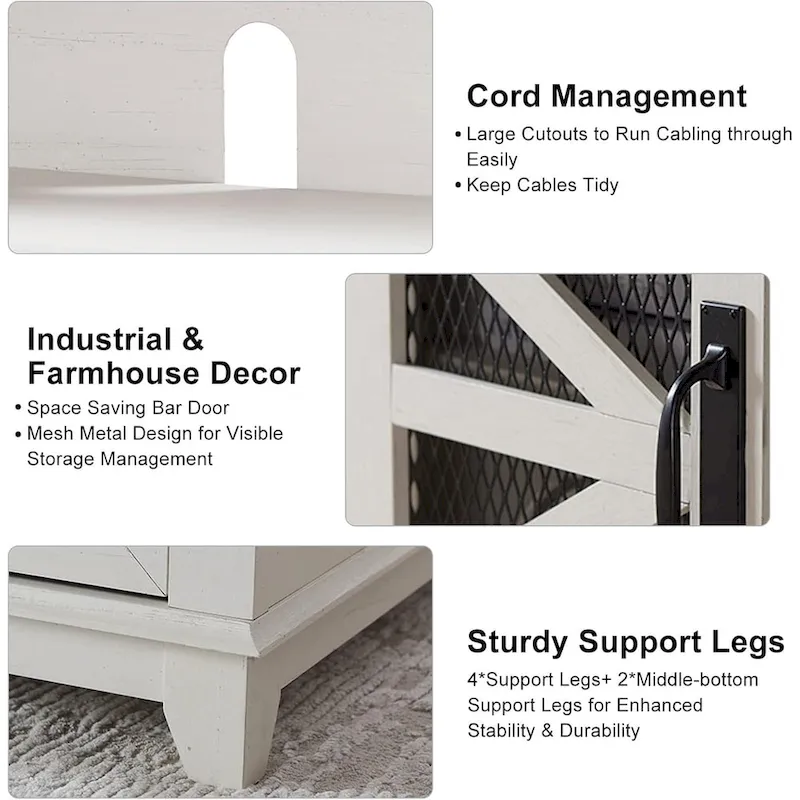 Farmhouse Fireplace TV Stand, Entertainment Center, TV Console