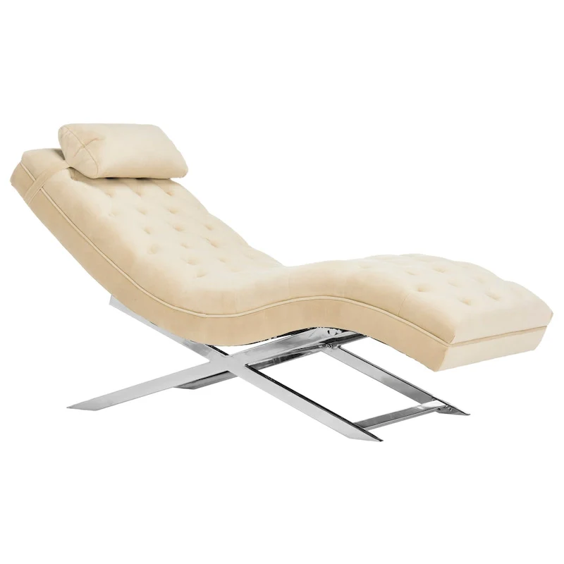 SAFAVIEH Cheri Chaise with Round Pillow - 65Wx23Dx33H