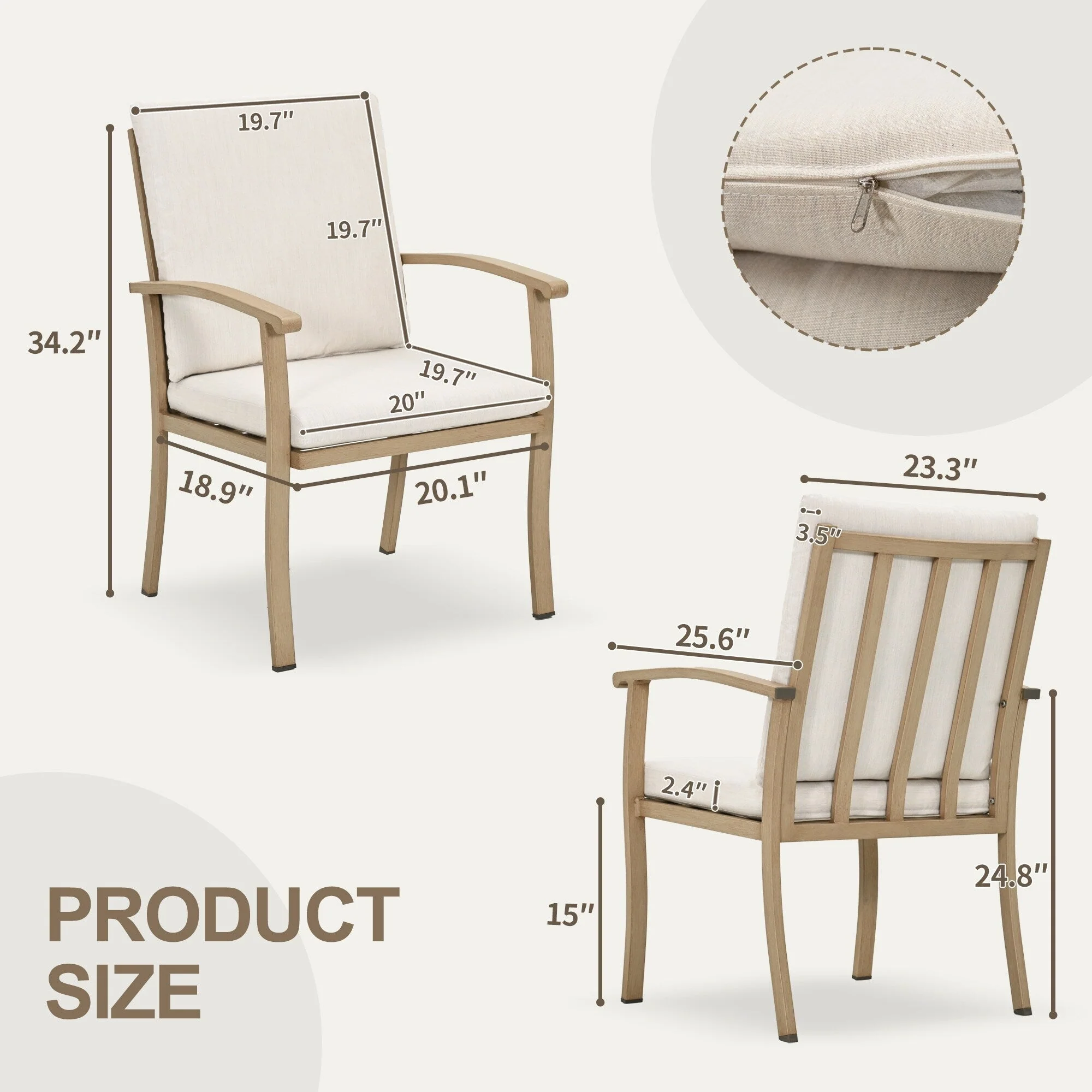 EGEIROS LIFE AluLux 9-Piece Aluminum Patio Dining Set with 2 Swivel Dining Chairs, 6 Dining Chairs and Washable Cushions