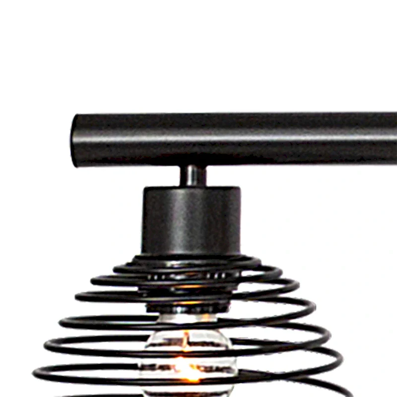 Modern 6-light Classic Black Kitchen Island Linear Pendant Lights - W49.21 *D5.51 *H8.66