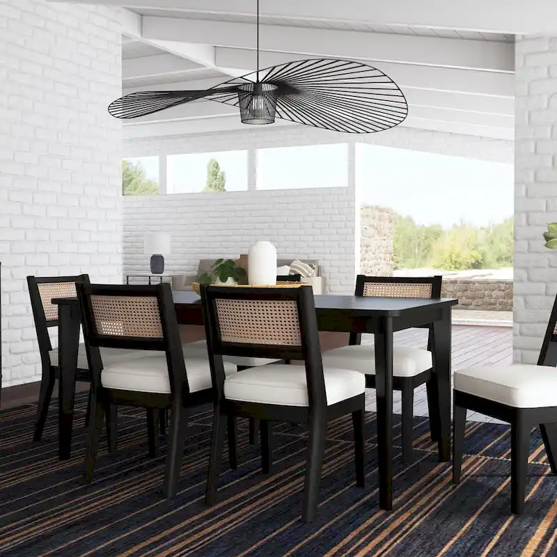 Brentwood Black Wood Rectangle Dining Set by Homestyles - 66 x 30 x 36