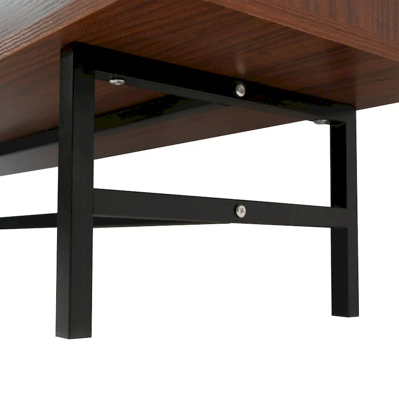 Rochester 2-Drawer 4-Shelf TV Stand Credenza with Iron Legs