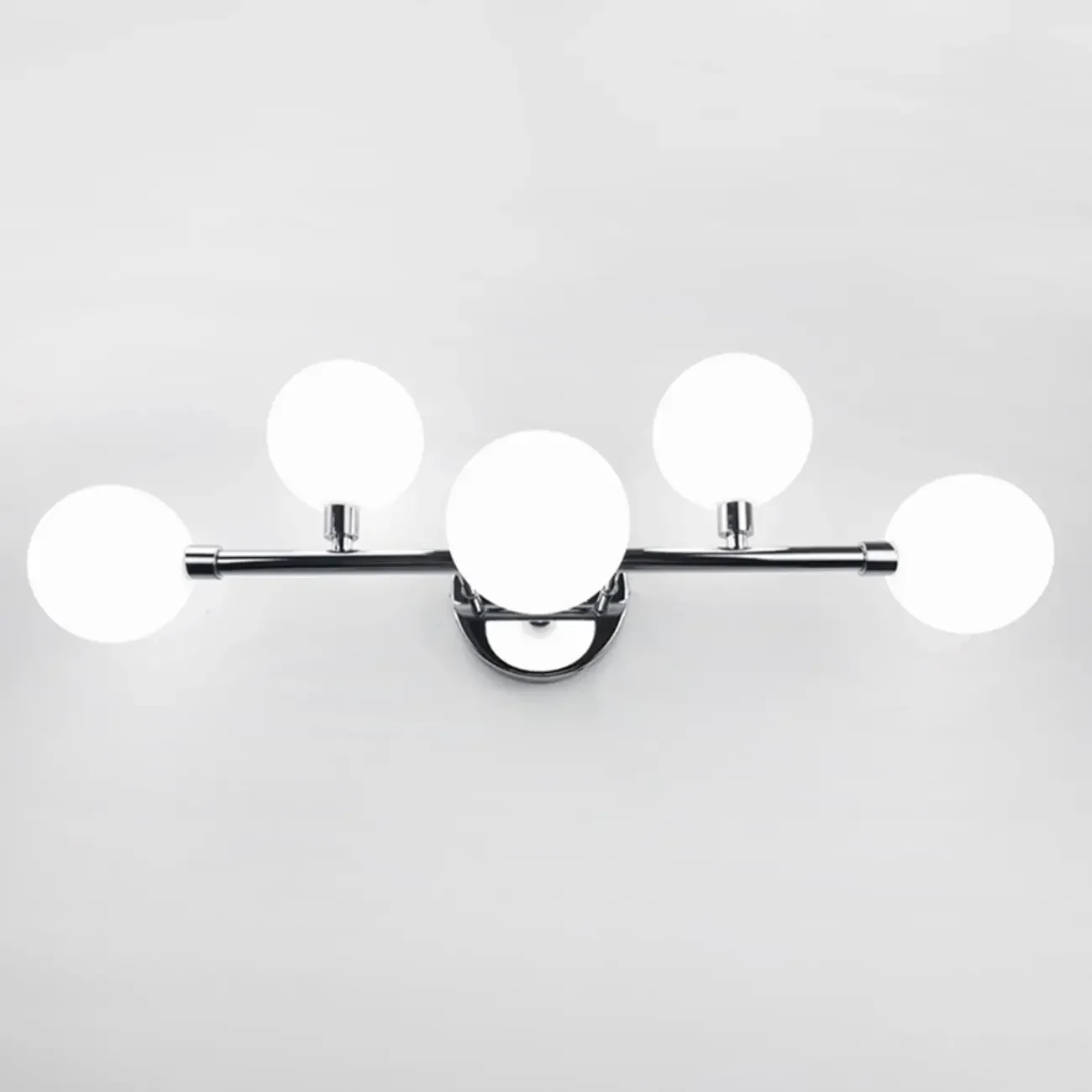 5-Light White Modern Resin Globe Bathroom Vanity Light