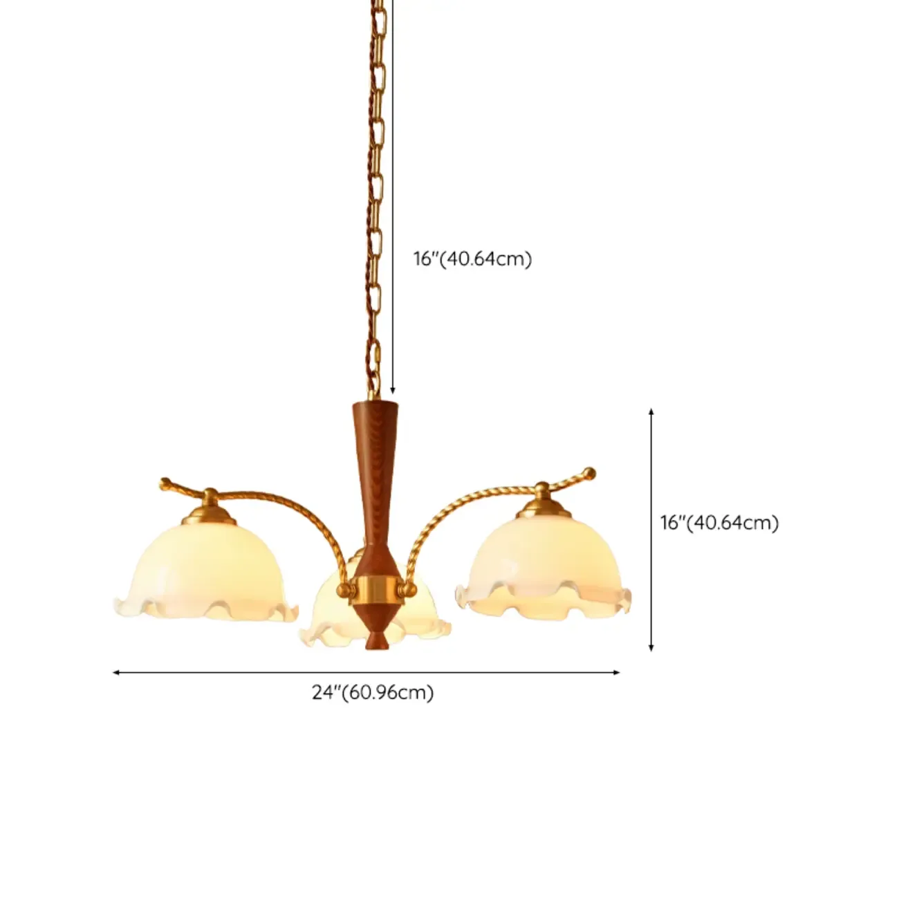 Modern White Dome Chandelier with Adjustable Length