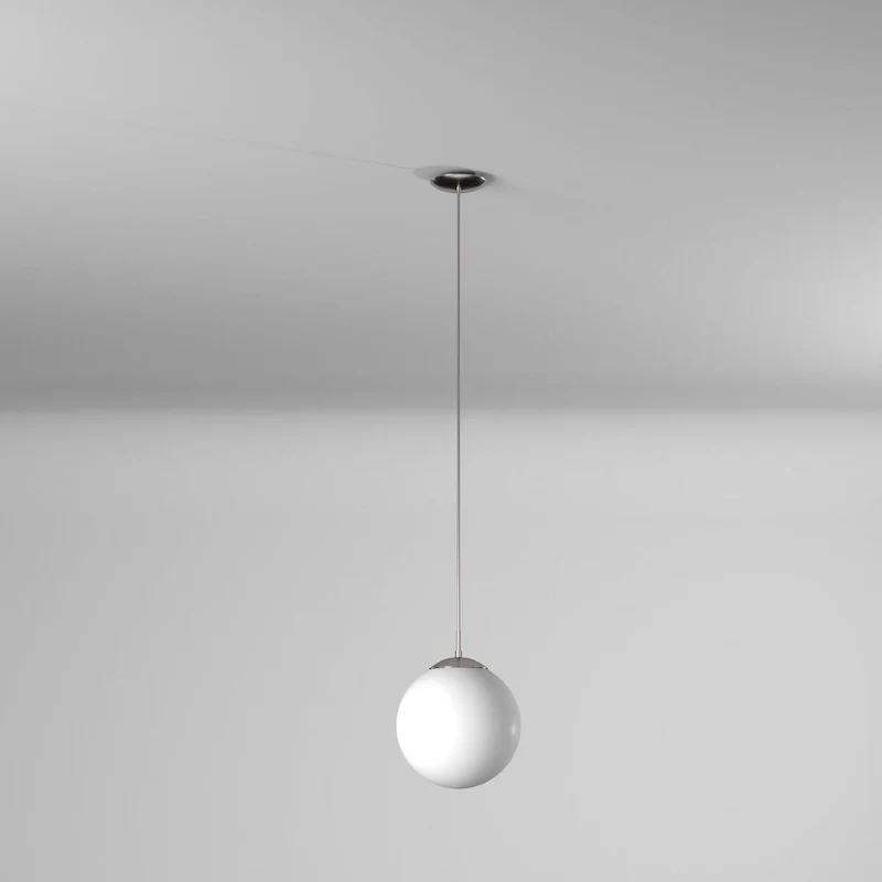 Eglo Rondo 1-light 60-watt Pendant with Matte Nickle Finish and Opal Glass